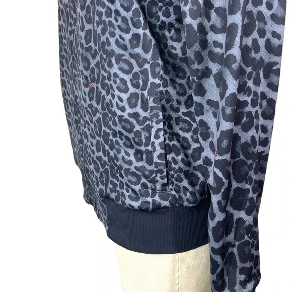 WITH Activewear Leopard Print Reversible Bomber Jacket Black Red Size Small - Picture 7 of 12